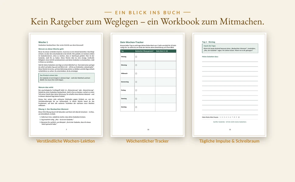 Blick ins Buch: Beispielseiten aus Ruhiger Kopf für Frauen